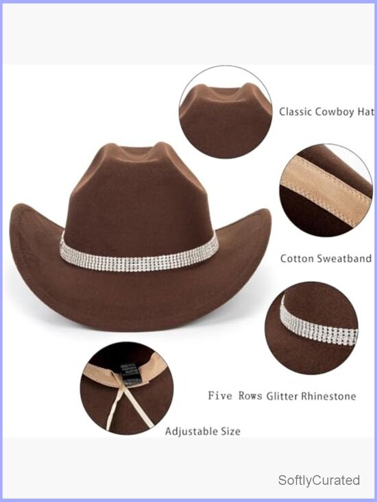 Vintage Roll Up Cowboy Hat with Decorative Band Adjustable main image 7
